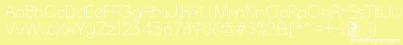 MeltixLightDemo-Schriftart – Weiße Schriften auf gelbem Hintergrund