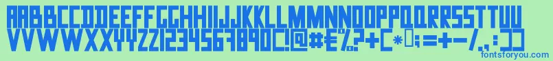 DataTrash Font – Blue Fonts on Green Background