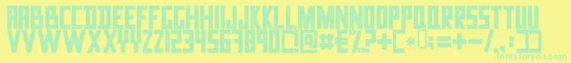 DataTrash Font – Green Fonts on Yellow Background