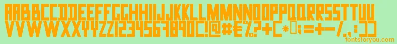 DataTrash Font – Orange Fonts on Green Background
