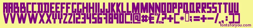DataTrash Font – Purple Fonts on Yellow Background