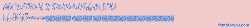 Schoolparty Font – Blue Fonts on Pink Background