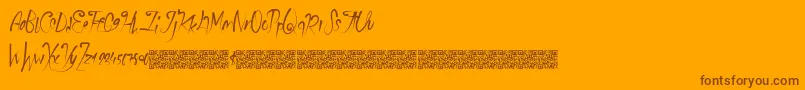 Schoolparty Font – Brown Fonts on Orange Background