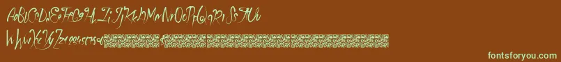 Schoolparty Font – Green Fonts on Brown Background