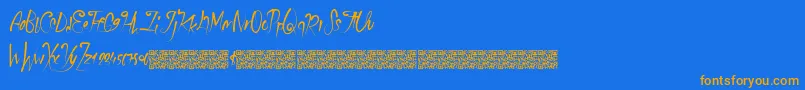 Schoolparty Font – Orange Fonts on Blue Background