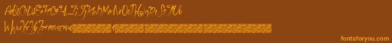 Schoolparty Font – Orange Fonts on Brown Background
