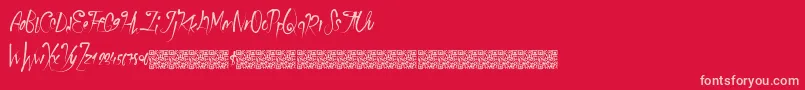 Schoolparty-Schriftart – Rosa Schriften auf rotem Hintergrund