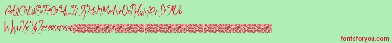 Schoolparty Font – Red Fonts on Green Background