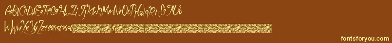 Schoolparty Font – Yellow Fonts on Brown Background