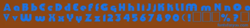 フォントColins – 茶色の背景に青い文字