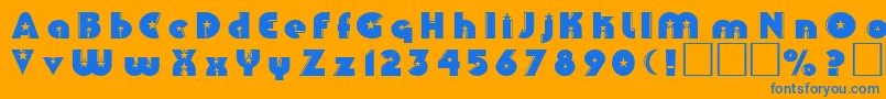 Colins Font – Blue Fonts on Orange Background