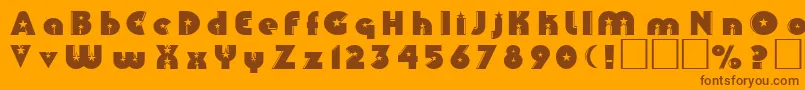 Colins-Schriftart – Braune Schriften auf orangefarbenem Hintergrund