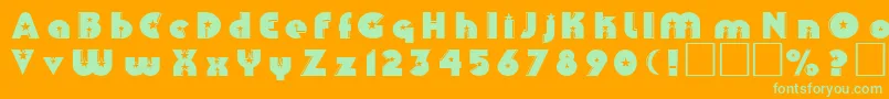 Colins Font – Green Fonts on Orange Background