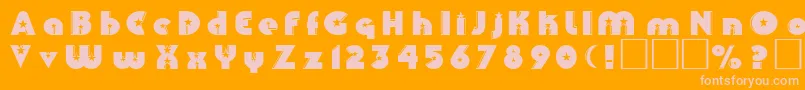 Colins-Schriftart – Rosa Schriften auf orangefarbenem Hintergrund