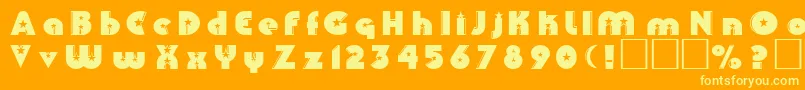 Colins Font – Yellow Fonts on Orange Background