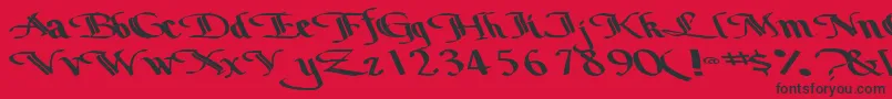 Weitere Informationen zur Bottomoutone104RegularTtext-Schriftart Bottomoutone104RegularTtext-Schriftart – Schwarze Schriften auf rotem Hintergrund