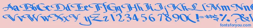 Bottomoutone104RegularTtext-Schriftart – Blaue Schriften auf rosa Hintergrund