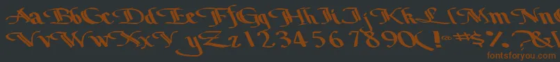 Czcionka Bottomoutone104RegularTtext – brązowe czcionki na czarnym tle