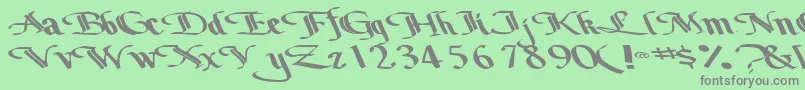 フォントBottomoutone104RegularTtext – 緑の背景に灰色の文字