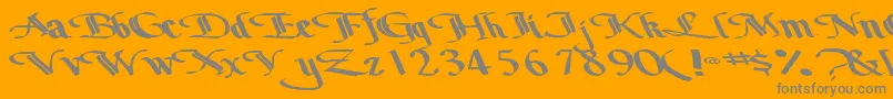 Bottomoutone104RegularTtext-fontti – harmaat kirjasimet oranssilla taustalla