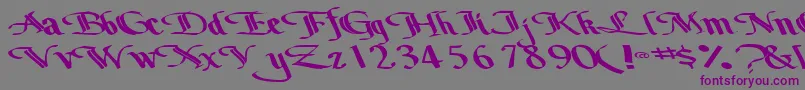 Bottomoutone104RegularTtext-Schriftart – Violette Schriften auf grauem Hintergrund