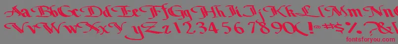 フォントBottomoutone104RegularTtext – 赤い文字の灰色の背景