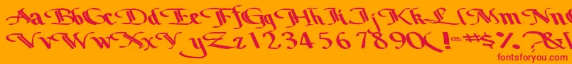 Bottomoutone104RegularTtext Font – Red Fonts on Orange Background