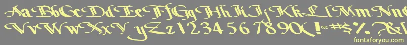 Шрифт Bottomoutone104RegularTtext – жёлтые шрифты на сером фоне
