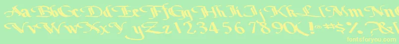 Bottomoutone104RegularTtext Font – Yellow Fonts on Green Background