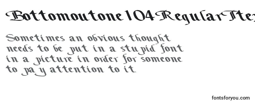 Bottomoutone104RegularTtext -fontin tarkastelu