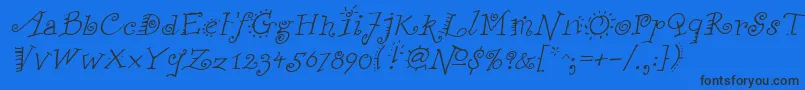 FunstuffItalic Font – Black Fonts on Blue Background