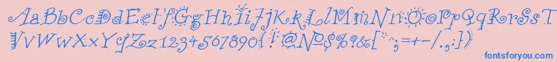 FunstuffItalic Font – Blue Fonts on Pink Background