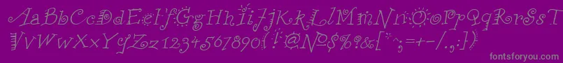 FunstuffItalic-Schriftart – Graue Schriften auf violettem Hintergrund