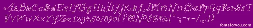 Fonte FunstuffItalic – fontes rosa em um fundo violeta