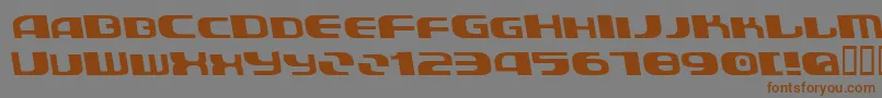 フォントAuroradevilBold – 茶色の文字が灰色の背景にあります。