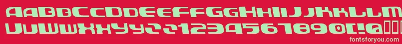 AuroradevilBold-Schriftart – Grüne Schriften auf rotem Hintergrund