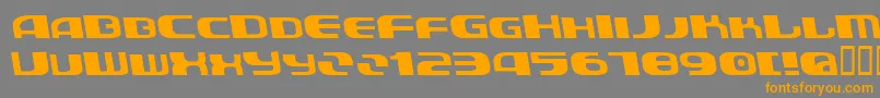 フォントAuroradevilBold – オレンジの文字は灰色の背景にあります。