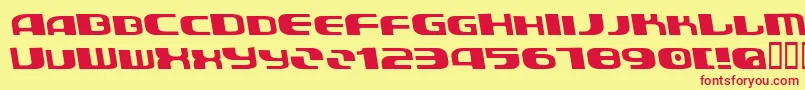 AuroradevilBold Font – Red Fonts on Yellow Background