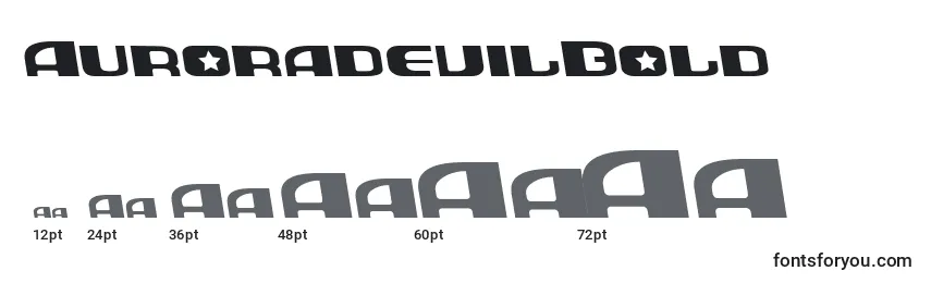 Размеры шрифта AuroradevilBold