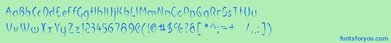 Шрифт Luteousm – синие шрифты на зелёном фоне