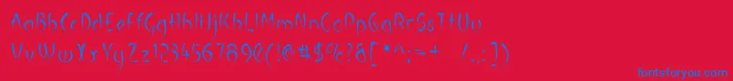 Luteousm Font – Blue Fonts on Red Background