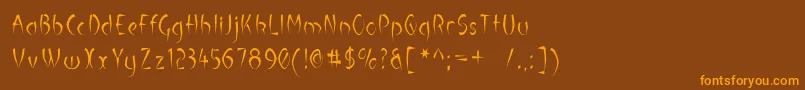 Luteousm Font – Orange Fonts on Brown Background