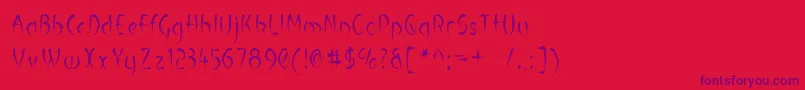Luteousm Font – Purple Fonts on Red Background