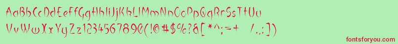 Luteousm Font – Red Fonts on Green Background