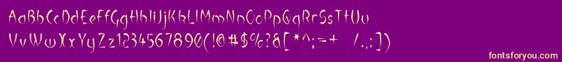 Luteousm Font – Yellow Fonts on Purple Background