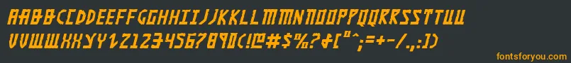 フォントKhazadDumItalic – 黒い背景にオレンジの文字