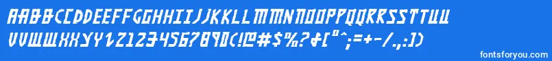 フォントKhazadDumItalic – 青い背景に白い文字