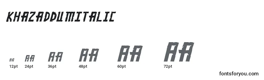 KhazadDumItalic Font Sizes