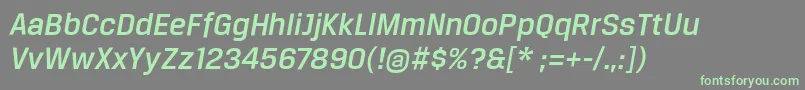 Шрифт BreuertextMediumItalic – зелёные шрифты на сером фоне
