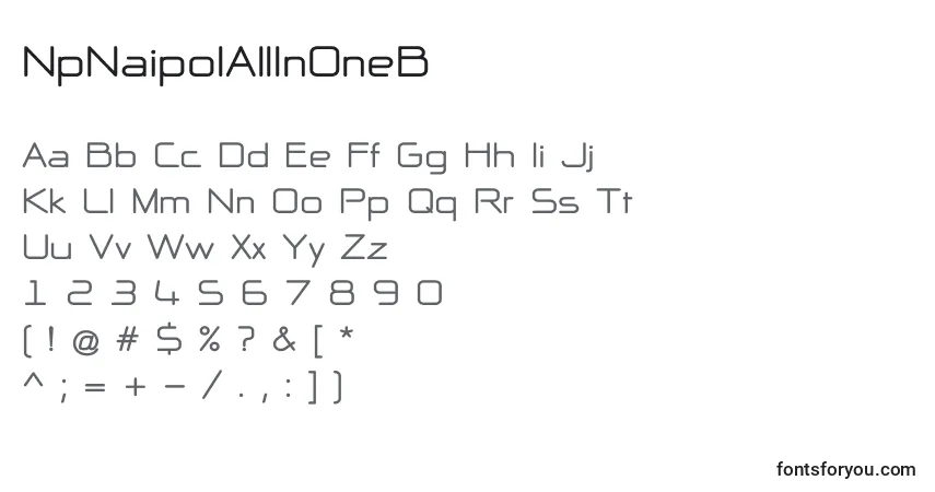 Czcionka NpNaipolAllInOneB – alfabet, cyfry, specjalne znaki